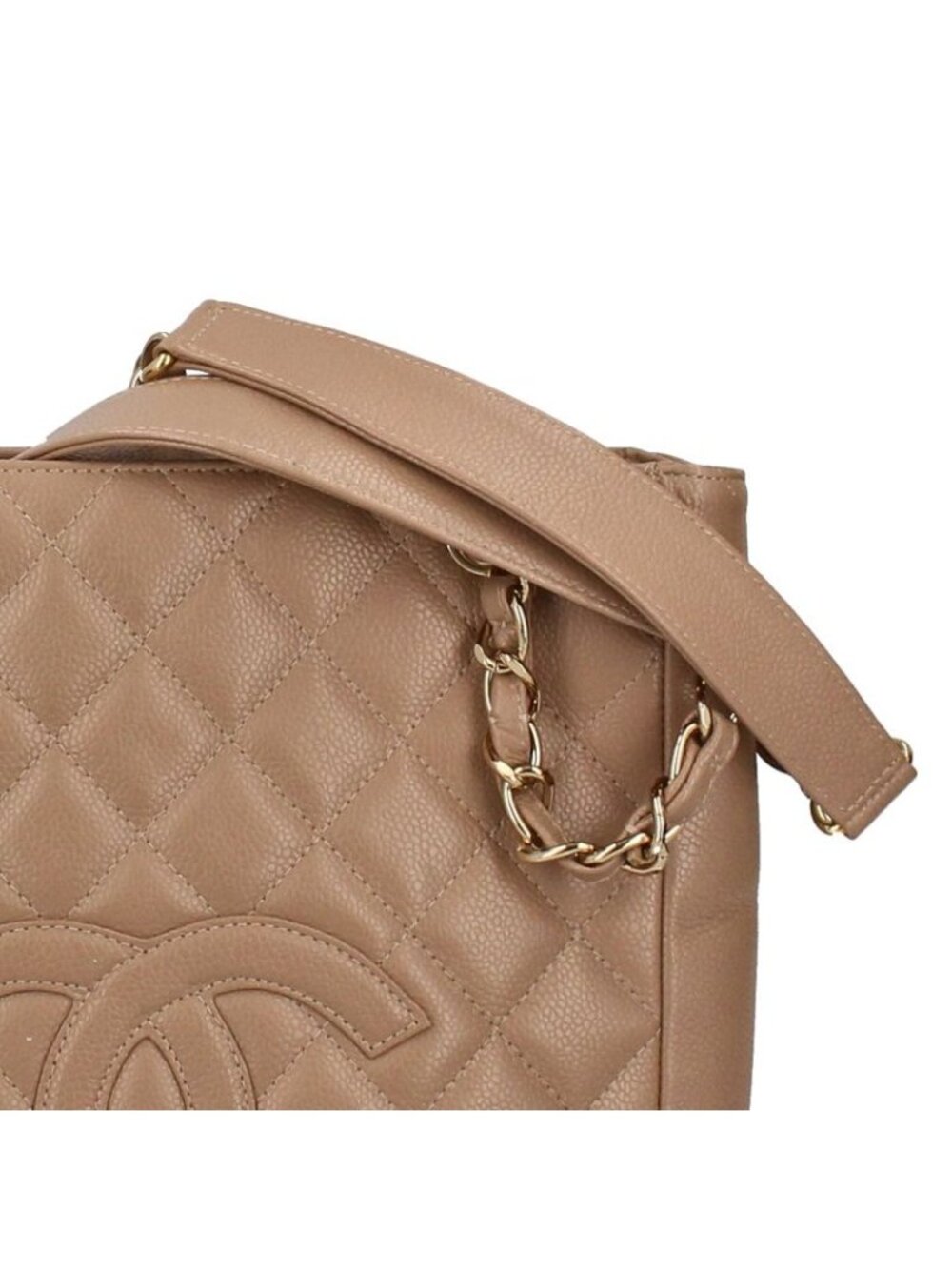 Chanel Petite Shopping Tote PST Caviar Leather Beige - Picture 2 of 9